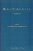 Cover of: Italian Studies in Law, 1991:Vol. I:A Review of Legal Problems (Italian Studies in Law)