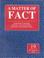 Cover of: A Matter of Fact: Statements Containing Statistics on Current Social, Economic, and Political Issues 
