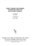 Cover of: Agency-company relationships in manpower operations for the hard-to-employ by Louis A. Ferman