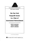 Cover of: The New York Nonprofit Sector in a Time of Government Retrenchment (Nonprofit Sector Project) by David A. Salamon,  Lester M. Altschuler,  David M. Grossman
