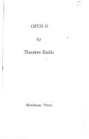 Cover of: Opus O
