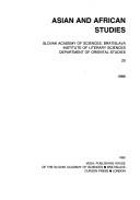 Cover of: Asian & African Studies V25 (Asian and African Studies)