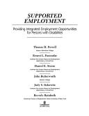 Cover of: Supported Employment: Providing Integrated Employment Opportunities for Persons With Disabilities