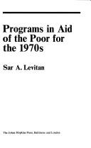 Cover of: Programs in Aid of the Poor (Policy Studies in Employment and Welfare)