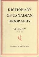 Cover of: Dictionary of Canadian Biography, 1000 - 1700, Volume I