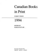 Cover of: Canadian Books in Print 1994: Subject Index (Canadian Books in Print Subject Index)