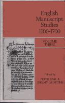 Cover of: English Manuscript Studies 1100-1700 by 