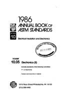 Cover of: Annual Book of Astm Standards, 1986. Vol 10.05: Electronics (Ii)/Pcn 01-100586-46