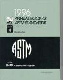Cover of: 1996 Annual Book of Astm Standards: Section 4 : Construction : Volume 04.01  | 