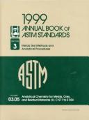 Cover of: Analytical Chemistry for Metals, Ores, and Related Materials (I): 571 to E 354 (Annual Book of a S T M Standards Volume 0305) by 