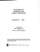 Cover of: Inventory of Marriage and Family Literature by David H. Olson, Roxanne Markoff