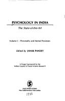 Cover of: Psychology in India: The State-of-the-Art: Volume 1: Personality and Mental Processes (Psychology in India series)