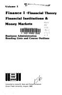 Cover of: Finance I