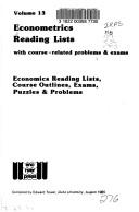 Cover of: Econometrics Reading Lists by Edward Tower