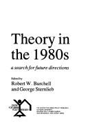 Cover of: Planning Theory in the 1980s: A Search for Future Directions