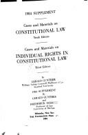 Cover of: Individual Rights in Constitutional Law, Cases & Materials, 1984 Supplement (University Casebook Series)