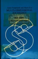 Cover of: Multi-dimensional sociology