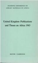 Cover of: United Kingdom Publications and Theses on Africa 1963 | 