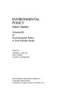 Cover of: Environmental Policy: Water Quality