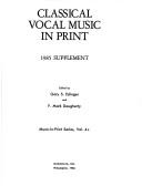 Cover of: Classical Vocal Music in Print