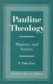 Cover of: Pauline theology: ministry and society