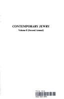 Cover of: Contemporary Jewry by Arnold Dashefsky, Arnold Dashefsky