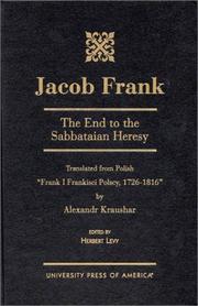 Cover of: Jacob Frank by Kraushar Alexandr, Alexandr Kraushar, Herbert Levy