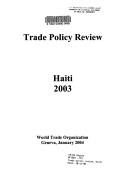 Cover of: Trade Policy Review: Haiti 2003 (Trade Policy Review)