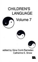 Cover of: Children's Language: Volume 7 (Children's Language)