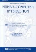 Cover of: Usability Evaluation: A Special Issue of the International Journal of Human-Computer Interaction