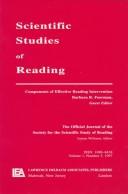 Cover of: Components of Effective Reading Intervention : A Special Issue of "Scientific Studies of Reading Vol1 #3"