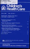 Cover of: Pediatric Pain: Part 1: A Special Issue of children's Health Care