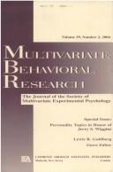 Cover of: Personality Topics in Honor of Jerry S. Wiggins (Multivariate Behavioral Research: Volume 39, Number 2, 2004) by Lewis R. Goldberg