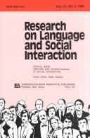 Cover of: Gesture and Understanding in Social interaction: A Special Issue of research on Language and Social interaction