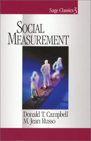 Cover of: Social Measurement (SAGE Classics) by Donald T. Campbell, M . Jean Russo