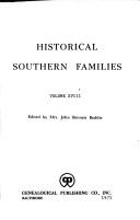 Cover of: Historical Southern Families by John Bennett Boddie