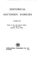 Cover of: Historical Southern Families by John Bennett Boddie