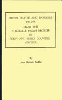 The Albemarle Parish Register of Surry and Sussex Counties, Virginia by John Bennett Boddie