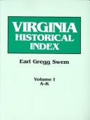 Cover of: Virginia Historical Index: In Two Volumes