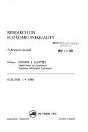 Cover of: Research on Economic Inequality by Daniel J. Slottje