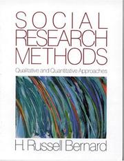 Cover of: Social Research Methods: Qualitative and Quantitative Approaches