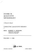Cover of: Studies in Qualitative Methodology: Conducting Qualitative Research (Studies in Qualitative Methodology)