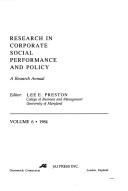 Cover of: Research in Corporate Social Performance and Policy