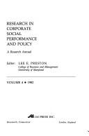 Cover of: Research in Corporate Social Performance and Policy | Lee E. Preston