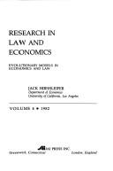Cover of: Research in Law and Economics: Evolutionary Models in Economics and Law (Research in Law and Economics)