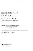 Cover of: Research in Law and Sociology | Rita J. Simon
