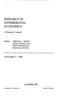 Cover of: Research in Experimental Economics: A Research Annual (Research in Experimental Economics)