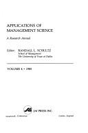 Cover of: Applications of Management Science by Randall L. Schultz, Randall L. Schultz