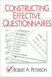 Cover of: Constructing Effective Questionnaires by Robert A. Peterson