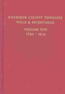 Cover of: Davidson County Tennessee Wills and Inventories | 